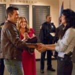 Rizzoli & Isles, guest star Eddi Cibrian, and stars Sasha Alexander and Angie Harmon