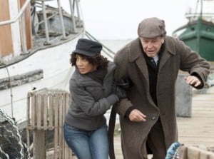 Astrid (Jasika Nicole) and Walter (John Noble) dodging bullets