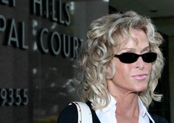 Farah Fawcett doing jury duty at Beverly Hills, CA