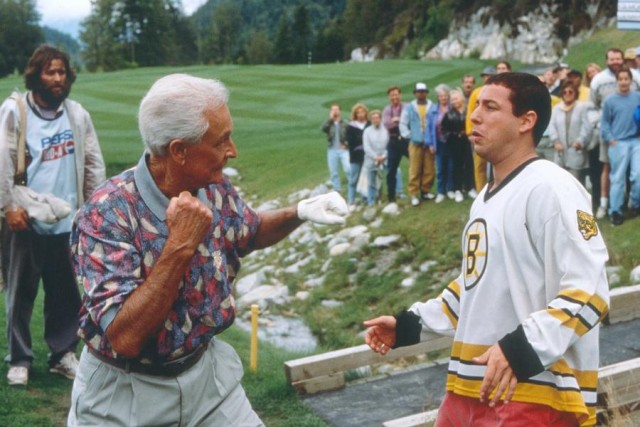 Happy Gilmore (1996) Directed by Dennis Dugan Shown from left: Bob Barker (as himself), Adam Sandler (as Happy Gilmore)