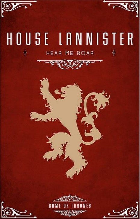 The Full Game Of Thrones Family Crest Line Up