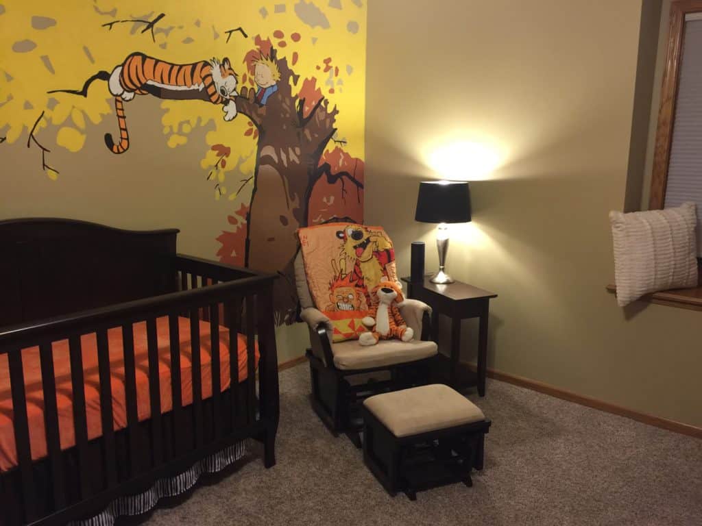 Guy Makes A Calvin And Hobbes Themed Nursery With Painted Mural