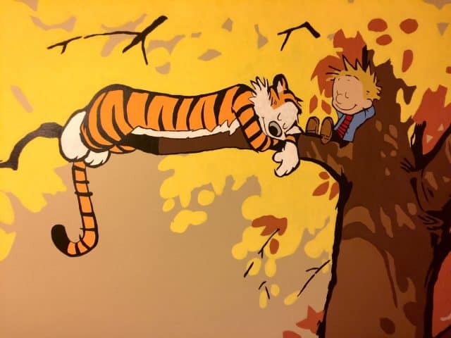 Guy Makes a Calvin and Hobbes Themed Nursery With Painted Mural