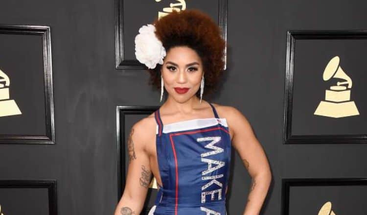 Singer Joy Villa’s ‘Make America Great Again’ Dress at Grammys