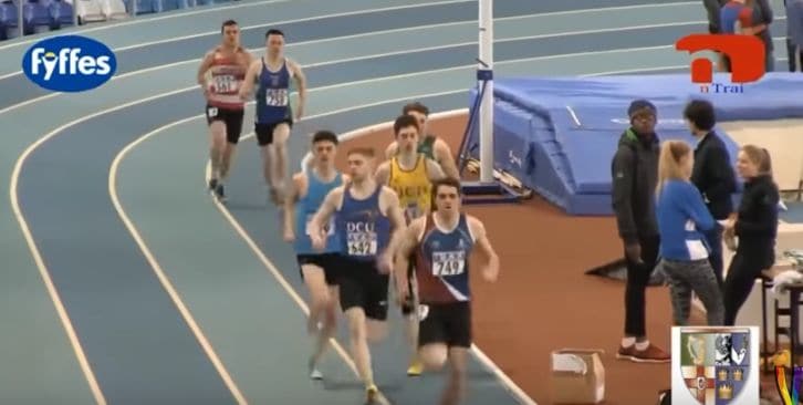 Runner is About to Win a Race and Gets Nailed by a Pole Vault Bar