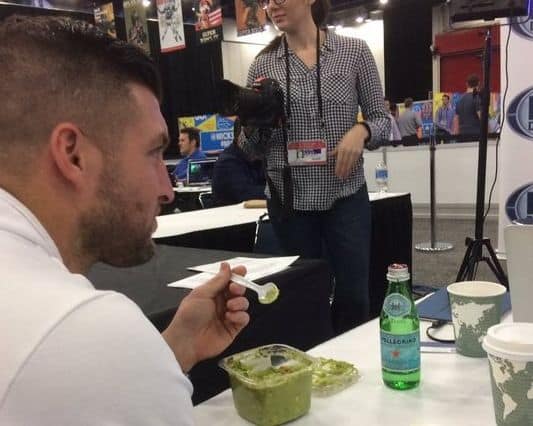 Breaking News: Tim Tebow Eats Guacamole With a Spoon