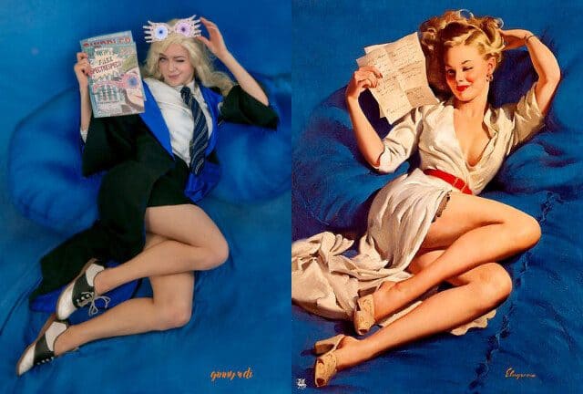 Harry Potter Meets Vintage Pin-Up Art in Enchanting Cosplay Mashup