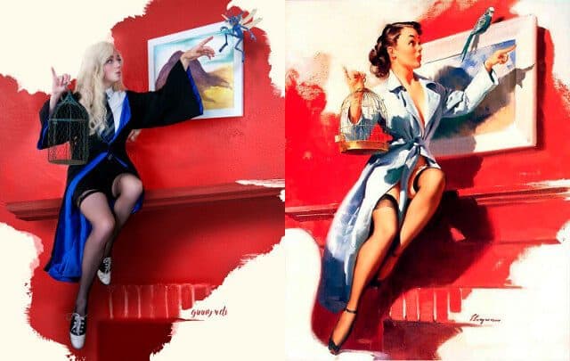 Harry Potter Meets Vintage Pin-Up Art in Enchanting Cosplay Mashup