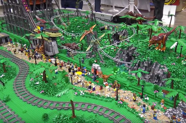 lego jurassic park roller coaster