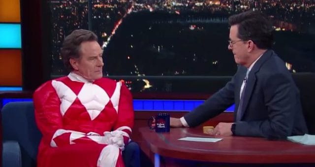 Stephen Colbert Presents Bryan Cranston as the Red Power Ranger