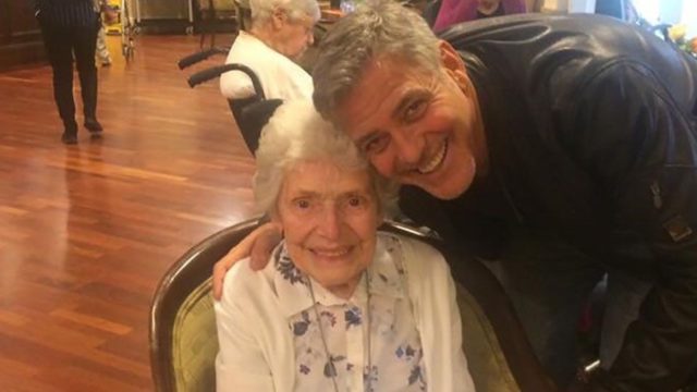 George Clooney Surprises 87-Year-Old Fan with Flowers and a Card