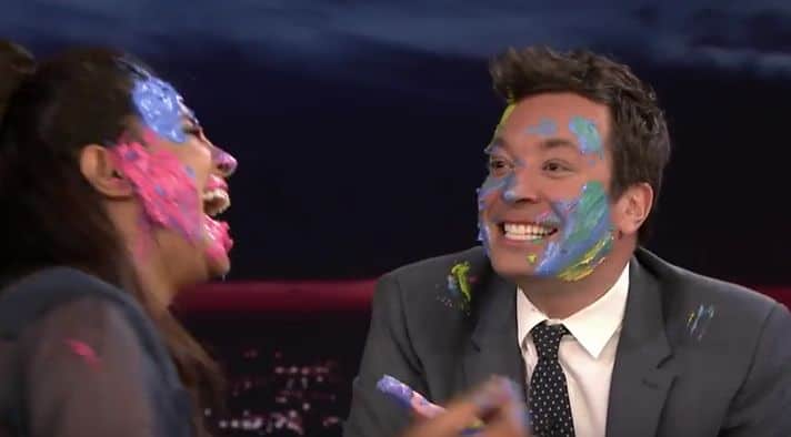 Priyanka Chopra and Jimmy Fallon Celebrate Holi With a Classic Paint Fight