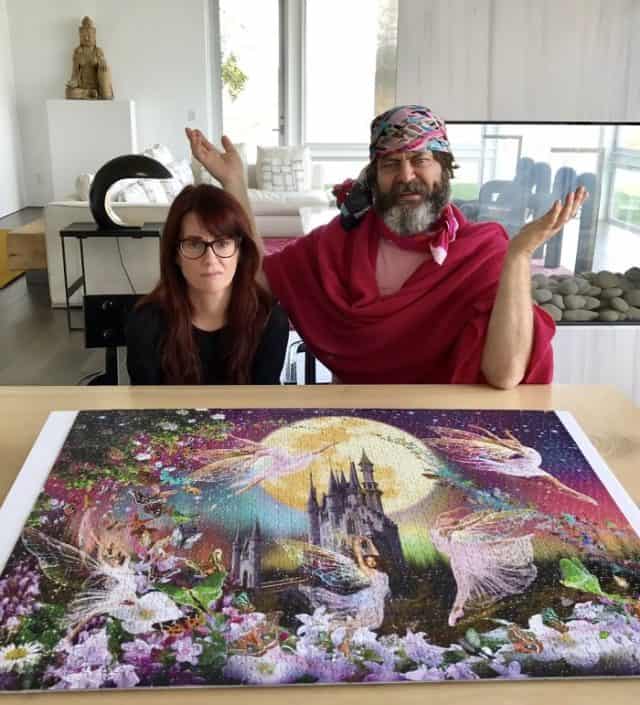 Nick Offerman And Megan Mullaly Love Doing Puzzles Together