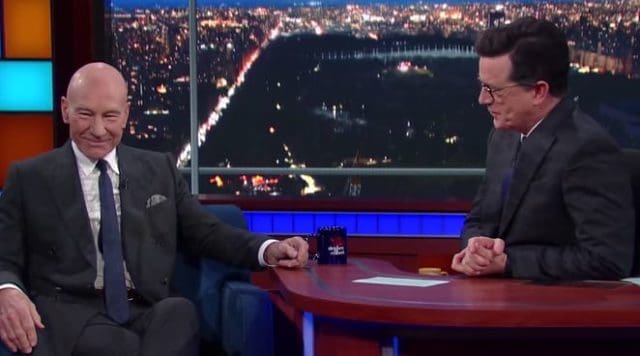 Stephen Colbert Talks About Patrick Stewart&#8217;s Poop Emoji Role