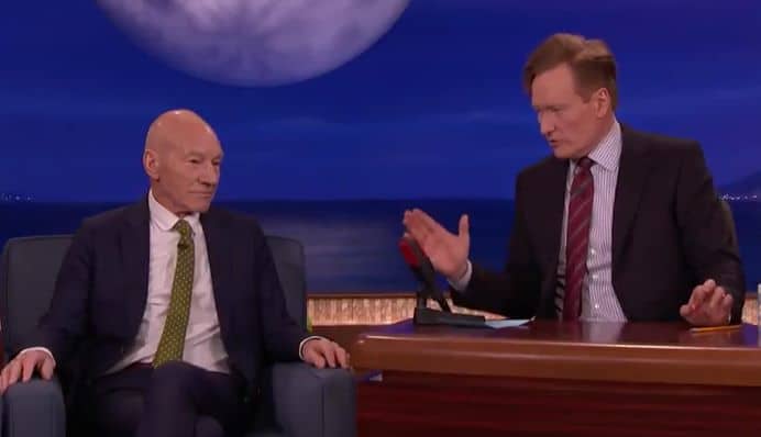 Patrick Stewart Tells Conan That Playing Poop Required a Ton of Research