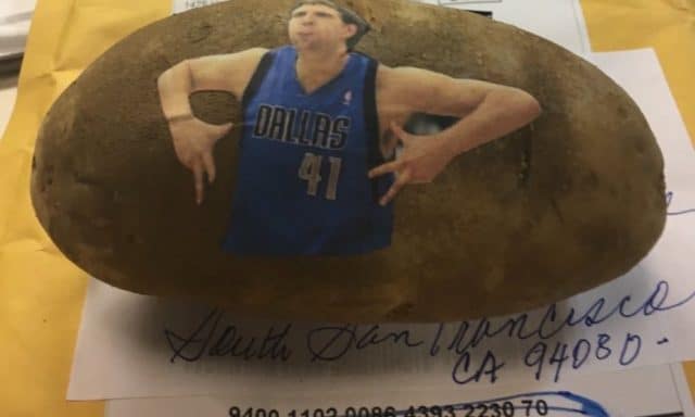 Shark Tank Company Sends Dirk Nowitzski Personalized Potato in the Mail