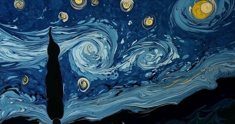 Artist Garip Av Paints Van Gogh’s Starry Night on Water