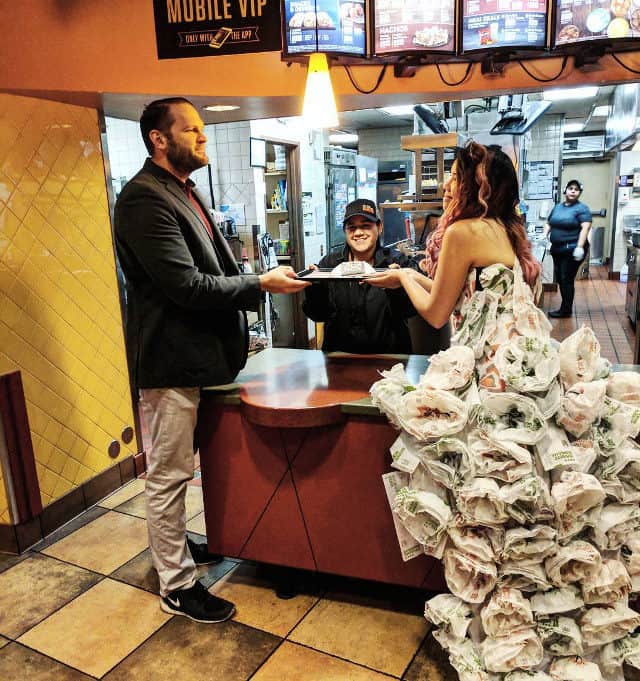 Woman Constructs Entire Wedding Dress Out Of Taco Bell Wrappers