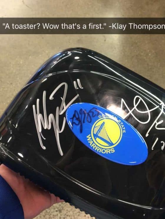 So Klay Thompson Signed a Fan&#8217;s Toaster and Looked Exactly How He Should Have