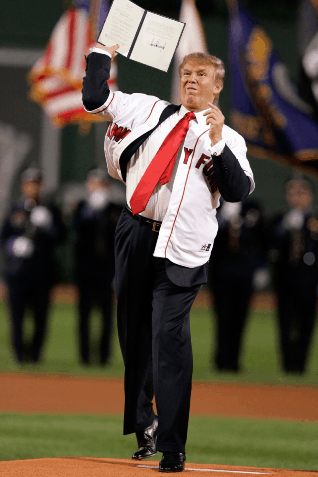 Photoshopping Donald Trump Throwing a Baseball