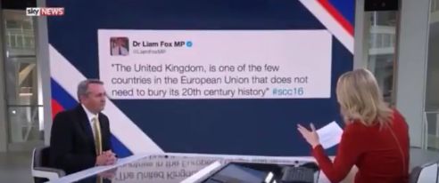 British Politician Denies Sending A Tweet That Was Literally Displayed On A Screen Behind Him