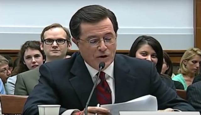 That Time Stephen Colbert Stayed in Character at a Real Congressional Hearing