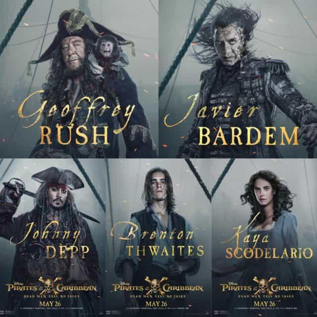 New Pirates of the Caribbean: Dead Men Tell No Tales Cast Posters