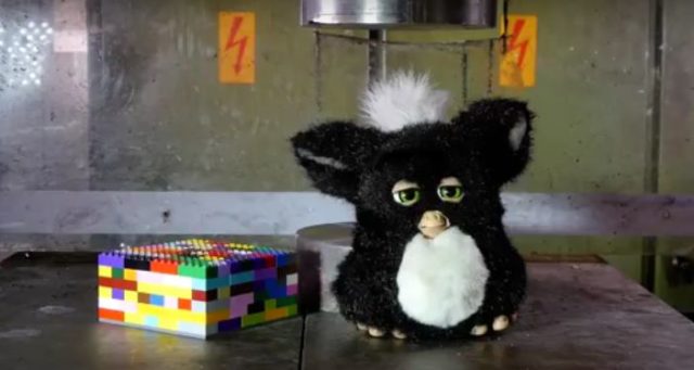 Watch a Hydraulic Press Crush the Life Out of a Furby