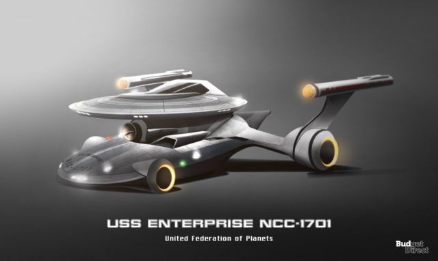 A Collection of Star Trek Spacecraft Reimagined as Cars