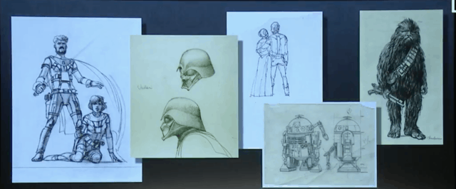 Check Out This Early Darth Vader, Chewbacca and R2-D2 Concept Art