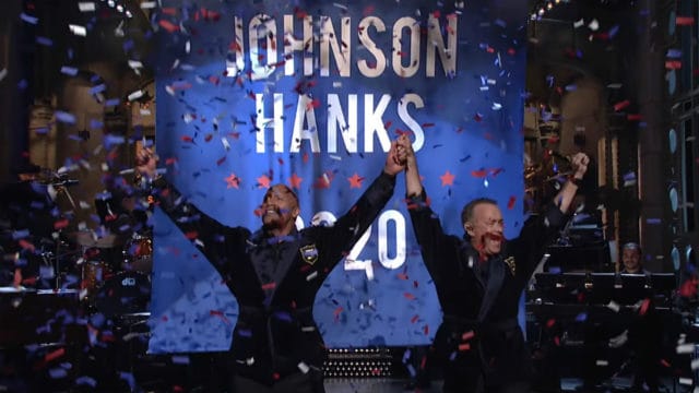 Dwayne Johnson Picks Tom Hanks as a Running Mate on SNL