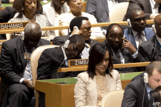 President Of Zimbabwe Can&#8217;t Stay Awake at UN Meetings