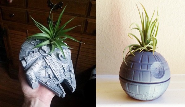 Spice Up Your Green House with Death Star And Millennium Falcon Star Wars Planters