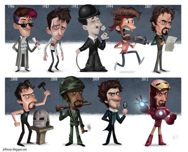 Artist Illustrates The Evolution Of Famous Actors And Characters