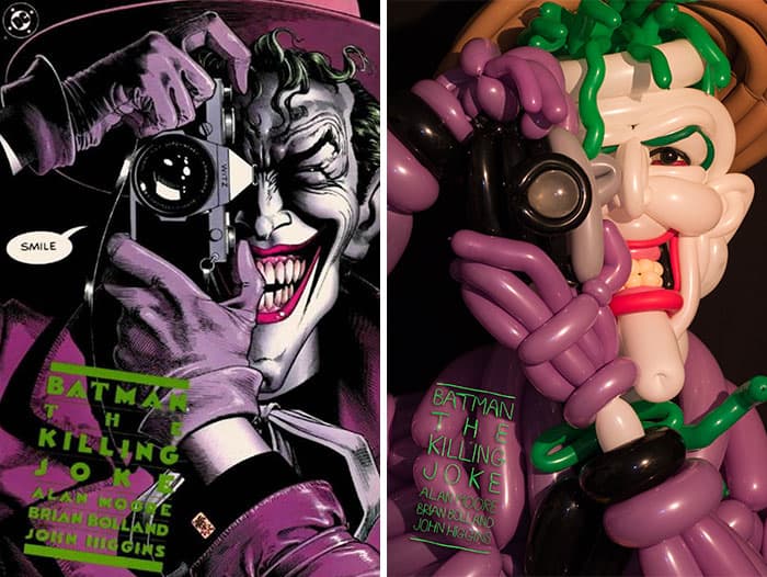 Guy Recreates Iconic Comic Book Covers Using Balloons