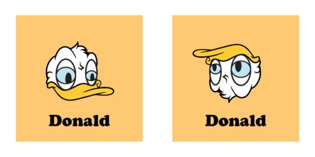 Turns Out that Donald Duck Upside Down is Donald Trump