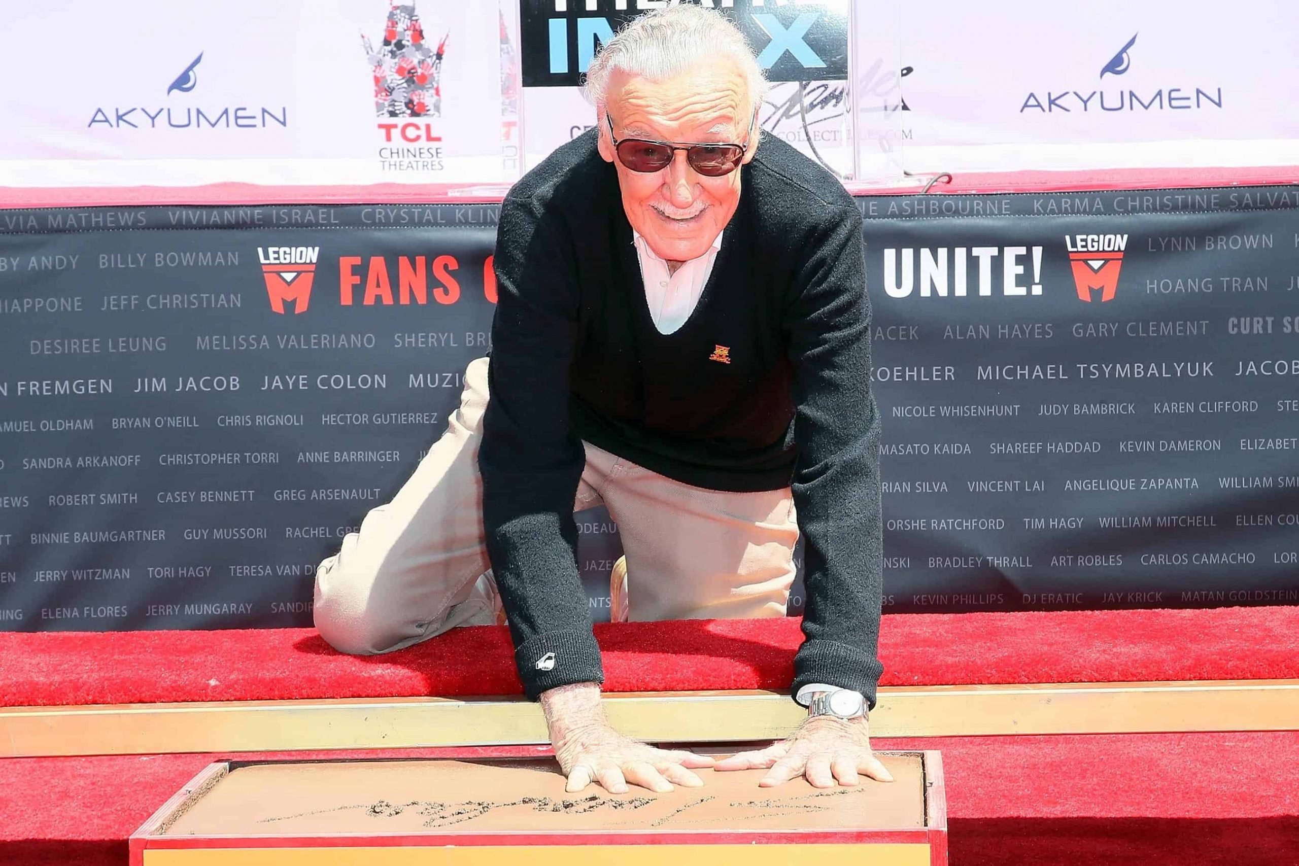 Stan Lee honored in Hand and Foot Print ceremony at Hollywood’s Chinese Theater