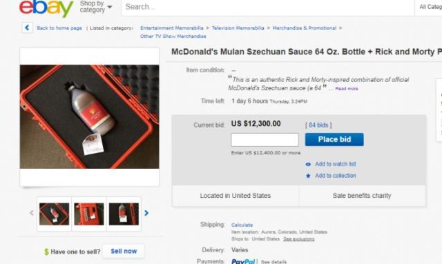 Rick and Morty&#8217;s McDonald&#8217;s Szechuan Sauce Goes for Over $12,000 on Ebay