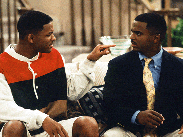 Fresh Prince of Bel Air Bloopers:  Will and Carlton Overracting