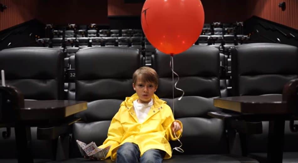 Georgie from IT Shoots a little PSA about Talking and Texting During Movies