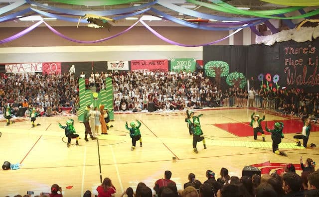 High School Dance Team Impresses With Wizard Of Oz and Pixar Themed Homecoming Pep Rally Routines