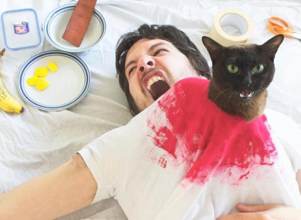 A Man and His Cat Recreate Famous Movie Scenes