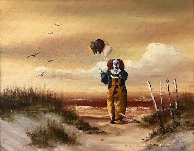 Artist Transforms Thrift Store Paintings With Pop Culture References