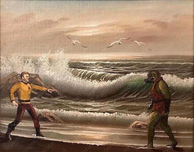 Artist Transforms Thrift Store Paintings With Pop Culture References