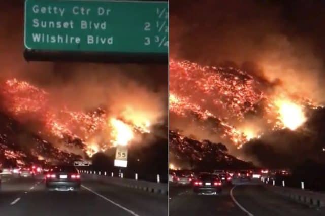 Driver Films His Morning Commute Past One Of The California Wildfires