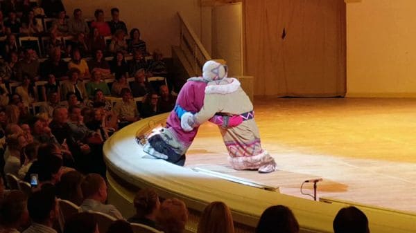 Russian Ballet Dancer Wears Odd Costume So He Can Act Out A Fight Between Two Kids