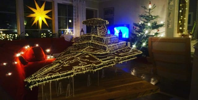 Photos of a Gigantic Gingerbread Class-II Imperial Star Destroyer