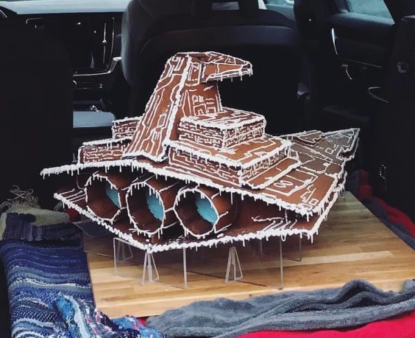 Photos of a Gigantic Gingerbread Class-II Imperial Star Destroyer