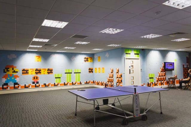 Super Mario Post-it Mural Made with 6223 Notes