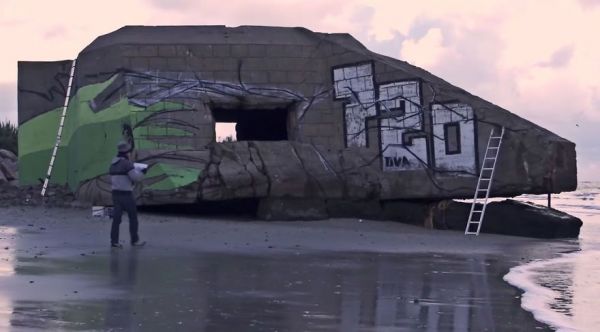 Graffiti Artists Transform Blockhouse Into Shenron From Dragon Ball